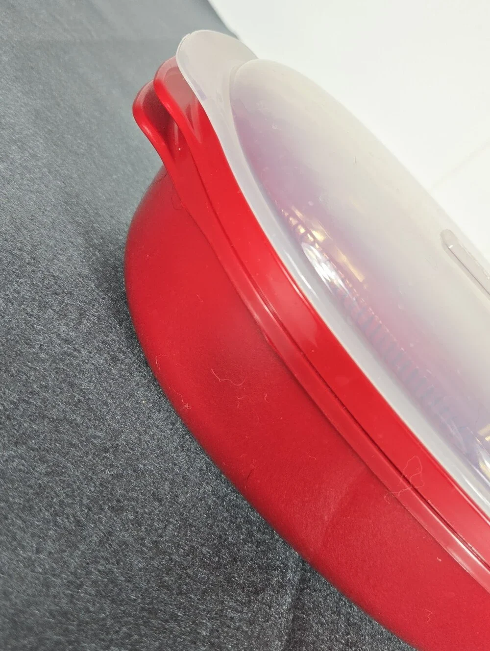 KitchenAid Red Microwave Steamer with Clear Lid